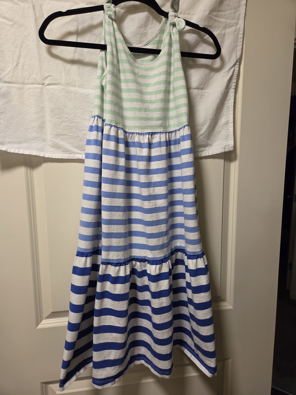 Gymboree Mint and Blue Striped Tie-Shoulder Maxi Dress